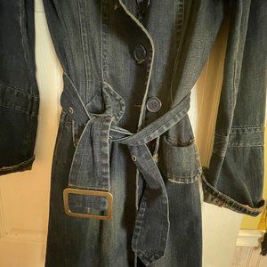 Calvin Klein Distressed Denim Trench Coat